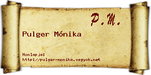 Pulger Mónika névjegykártya